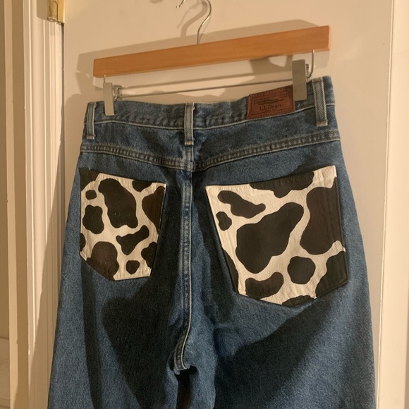 Hand painted cow print jeans - Picture 2 of 6